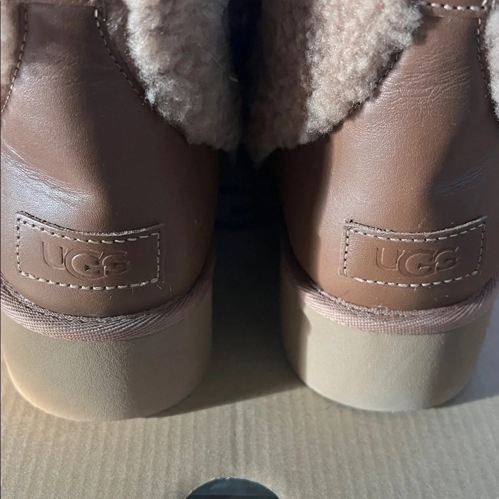 UGG® Ultra Mini Alina Curled Genuine Shearling Platform Boot (Women)